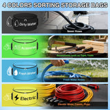 4 Pack RV Hose Storage Bag, Waterproof Utility Bag with Dual Zipper Closure, Handle & Straps RV Storage and Organization for Sewer, Fresh Water Hoses Electrical Cords Camper Tools Accessories