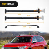 Roof Rack Cross Bars Compatible with 2018-2024 VW Volkswagen Tiguan & Taos 2022 2023 2024 with Side Rails, Adjustable Aluminum Car Crossbars for Cargo Carrier Luggage Box Kayak Tent Snowboard