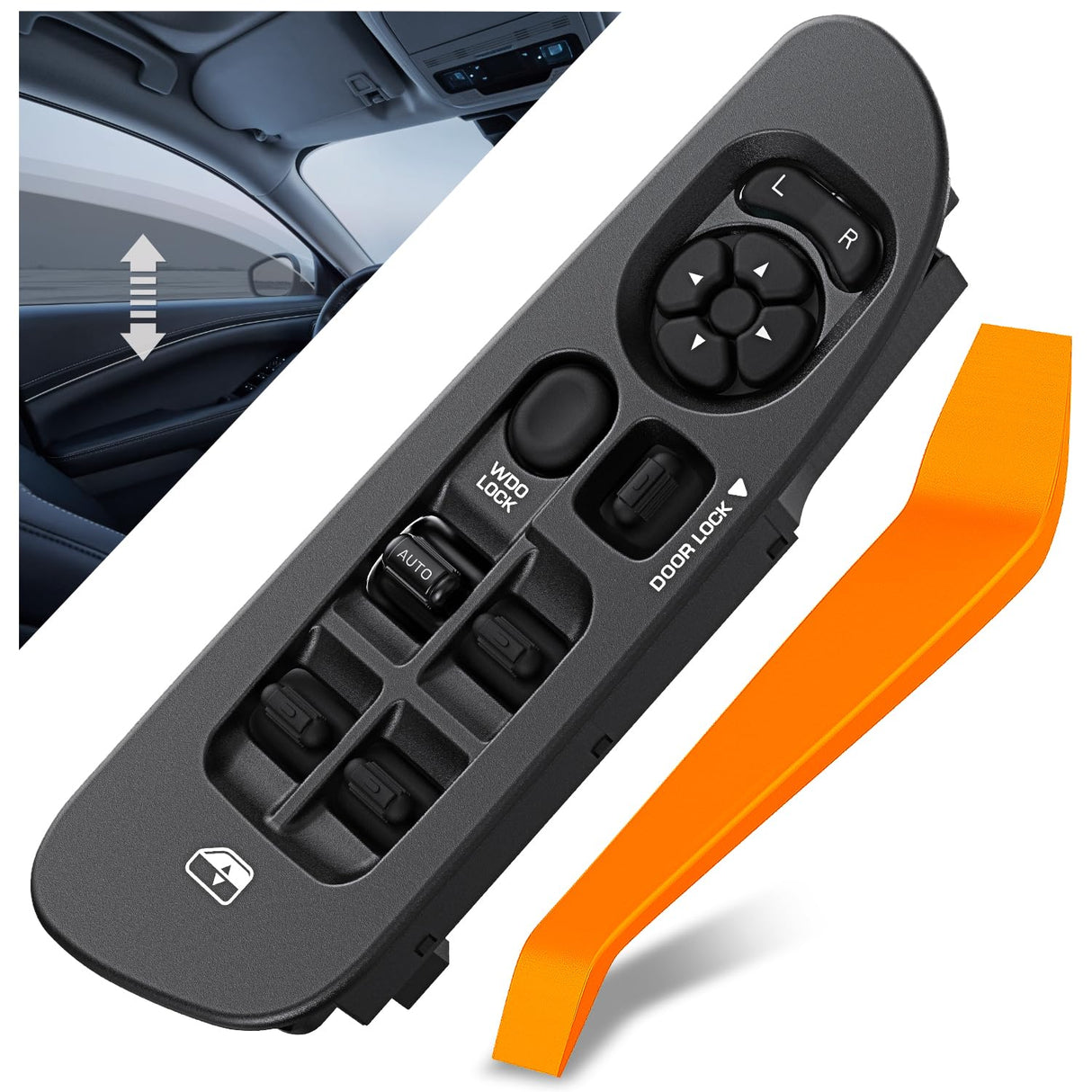 Power Master Window Switch w/Black Bezel for 2002-2010 Dodge Ram | 2002 2003 2004 2005 2006 2007 2008 2009 2010 Dodge Ram 1500 2500 3500 4500 5500 2001-2004 Dodge Dakota Durango 68171680AA