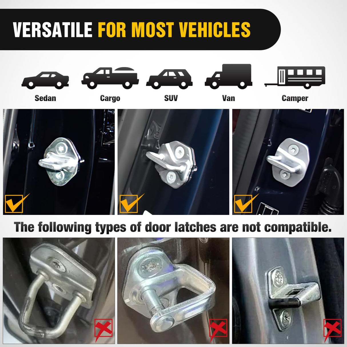 Car Door Step Universal Aluminum Latch Step for Car Roof Access Portable Folding Car Door Latch Hook Step Multi-Adjustable Both Feet Stand Pedal Max Load 500 Lbs for Truck Suv Vehicles, Orange