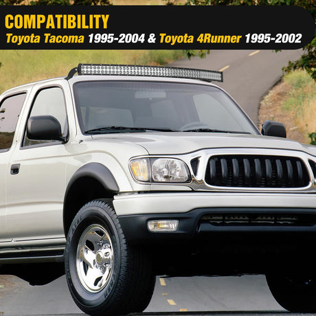 42 inch Curved LED Light Bar Bracket Mounting Upper Windshield Roof Cab Brackets Compatible with Toyota Tacoma 1995-2004, Fit 4Runner 1995 1996 1997 1998 1999 2000 2001 2002