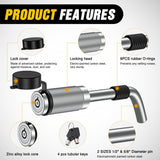Trailer Hitch Lock Pin 1/2 Inch & 5/8 Inch Locking Receiver Hitch Pin Keyed Unique Weatherproof Anti-Theft Lockable Fits 2 Inch 2-1/2 Inch & 1-1/4 InchReceiver Tow Truck Boat Bike Truck Silver