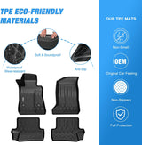 TPE Floor Mats for Chevy Chevrolet Camaro 2016 2017 2018 2019 2020 2021 2022 2023 2024 All Weather Custom Fit Heavy Duty Floor Liners