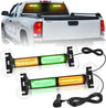 40LED Amber Green Emergency Strobe Traffic Advisor Light Bar with Suction Cups Dash Safety Warning Hazard Flashing Lights Interior Front/Rear Windshield for Trucks Construction Vehicles