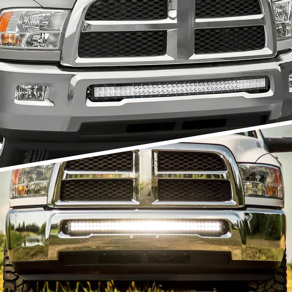 Hidden Bumper Mounting Brackets for 2010-2020 Dodge Ram 2500 3500 | Designed for 40 Inch Single Double Row Curved LED Light Bar,Heavy-Duty Steel,Front Lower Hidden Bumper Brackets