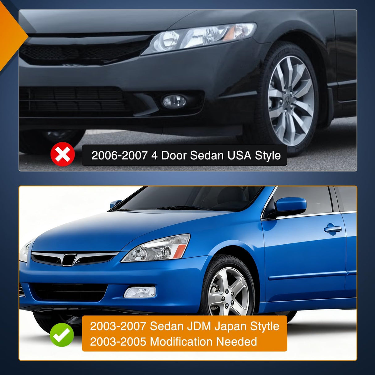 Fog Lights Assembly Compatible with 2003 2004 2005 2006 2007 Honda Accord 4Door Sedan 2004-2008 Acura TL w/H11 12V 55W Bulbs Clear Lens Driver and Passenger Side