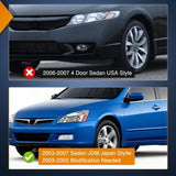 Fog Lights Assembly Compatible with 2003 2004 2005 2006 2007 Honda Accord 4Door Sedan 2004-2008 Acura TL w/H11 12V 55W Bulbs Clear Lens Driver and Passenger Side