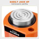 30 Ton Hydraulic Cylinder Jack Porta Power Ram, Heavy Duty Low Profile 0.55 Inch Stroke Automatically Retract Mini Jack Ram Single Acting Lifting Cylinders for Machinery Shipbuilding, Orange