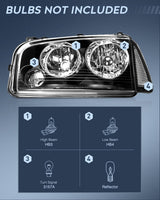 Headlight Assembly Compatible with 2006 2007 2008 2009 2010 Dodge Charger Black Housing Clear Reflector Lens Headlights Replacement Bumper Lamp Set Driver and Passenger Side