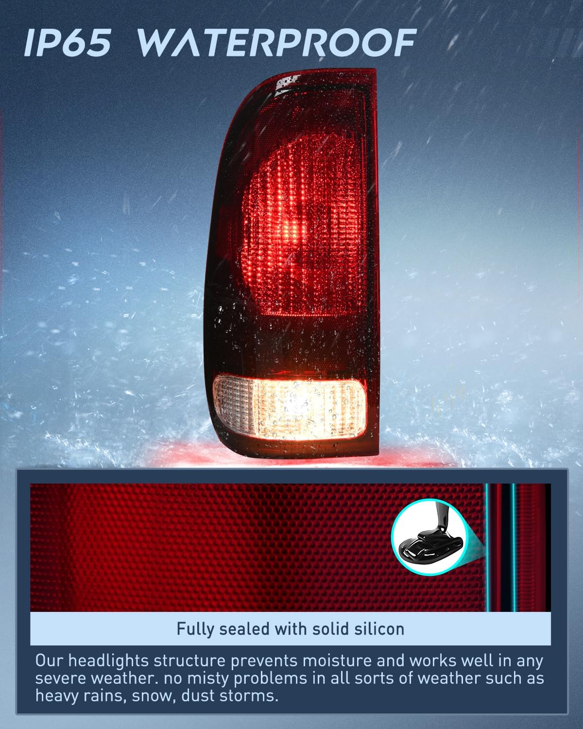 Taillight Assembly Compatible with Ford 1997 1998 1999 2000 2001 2002 2003 2004 2005 2006 2007 Ford F150 Styleside F250 F350 F450 F550 Super Duty Dark Red Rear Tail Light Lamp OE Style