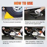 Scissor Jack for Car 2 Ton(4409 lbs), Heavy Duty Steel Scissor Lift Jack Car Kit with Ratchet Wrench for Sedan SUV MPV Tire Changing, 3.9 Inch-15.7 Inch Lifting Range Portable Small Jack Black