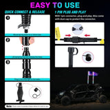 LED Whip Light 1 PC 3FT COB RGB Lighted Antenna Whips with Spring Base Remote & App Control DIY Chasing Patterns for Can-am Offroad ATV UTV RZR Polaris Dune Buggy 4-Wheeler Truck