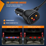 48 Inch Truck Tailgate Strobe Light Strip Tail Emergency Bar Rear Window Warning Lamp Ultra-Bright Double Row 288 LED for Pickup Trailers Construction Vehicles Car SUV, Red Blue
