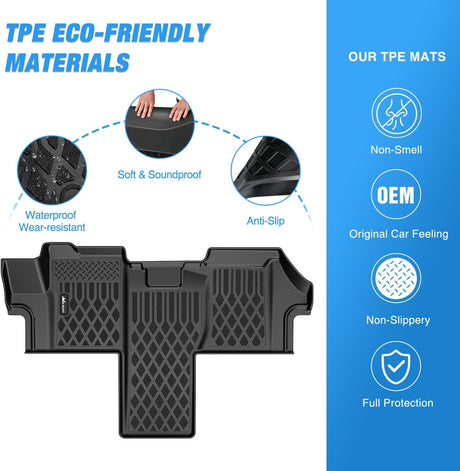 TPE Floor Mats for Dodge Ram Promaster 1500 2500 3500 2018 2019 2020 2021 2022 2023 2024 2025 All Weather Custom Fit Heavy Duty Floor Liners