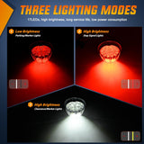 Dual Color Watermelon Light 2PCS 17 LED Red White Marker Lights | Stainless Bezel Side Marker Clearance Stop Brake 4 Pin IP68 Waterproof Fits Trailers Trucks Campers RVs ATVs UTVs Boats