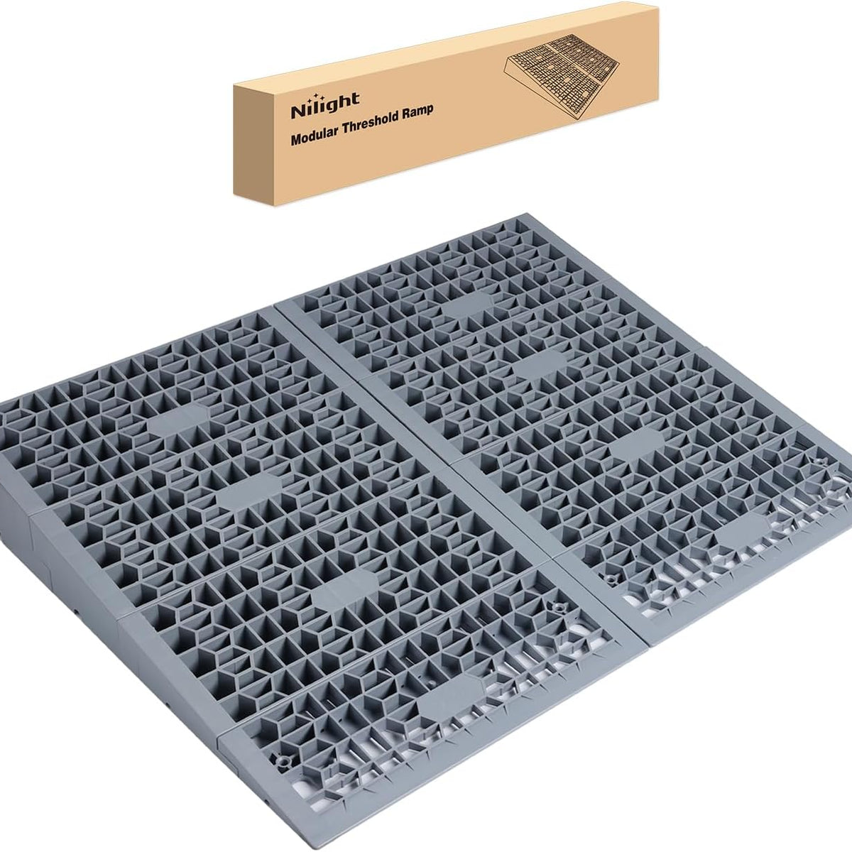 Modular Threshold Ramps, 4 Inch Rise Non‑Slip Interlocking Plastic ...