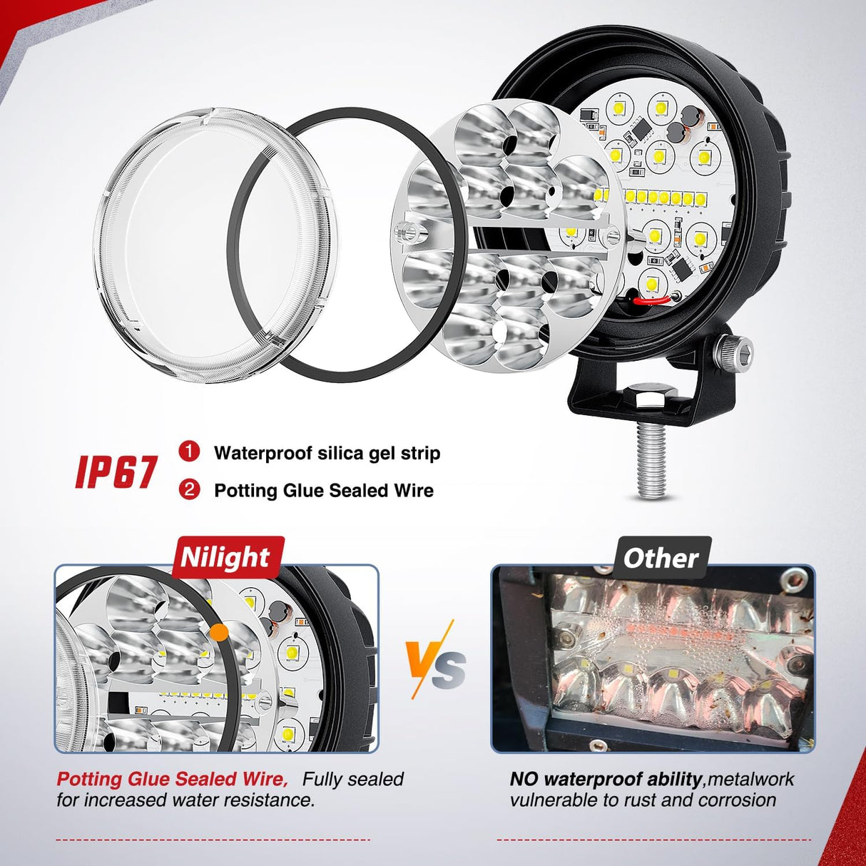 LED Light Pods 2 PCS 3 Inch 36 W Round | Spot Flood Combo Beam Offroad Driving Fog Work Backup Bumper Roof Lamp for Pickup Truck ATV UTV SUV 4x4 Van Camper Boat