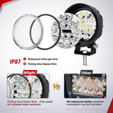 LED Light Pods 2 PCS 3 Inch 36 W Round | Spot Flood Combo Beam Offroad Driving Fog Work Backup Bumper Roof Lamp for Pickup Truck ATV UTV SUV 4x4 Van Camper Boat