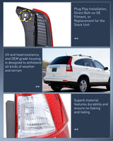 Taillight Assembly Compatible with 2007 2008 2009 2010 2011 Honda CR-V Tail Light OE Style Rear Lamp Replacement Passenger Side
