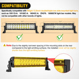 13.5 Inch Spot Flood Combo LED Light Bar Yellow Cover | Protective Durable Polycarbonate Lens, Waterproof Dustproof Scratch-Proof for Side-Mounted Bumper Off Road Driving Fog Lamp