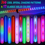 COB RGB LED Whip Light 1PC 4FT Spiral Lighted Antenna Whips | Bluetooth APP and Remote Control with DIY Chasing Patterns Music Sync and Spring Base for ATV UTV RZR Can Am and Truck