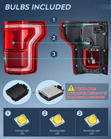 Taillight Assembly Compatible with 2015 2016 2017 Ford F150 Rear Tail Light with Blind Spot Lamp Replacement LED OE Style Module NOT Included Drive and Passenger Side
