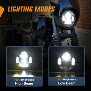 Motorcycle 5.75Inch Black LED Headlights Nilight