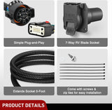 7 Pin Trailer Wiring Harness Kit 56413 Vehicle Standard 7 Way Connector Custom for 2015 2016 2017 2018 2019 2020 Ford F-150 Simple Fit Tow Hitch Harness