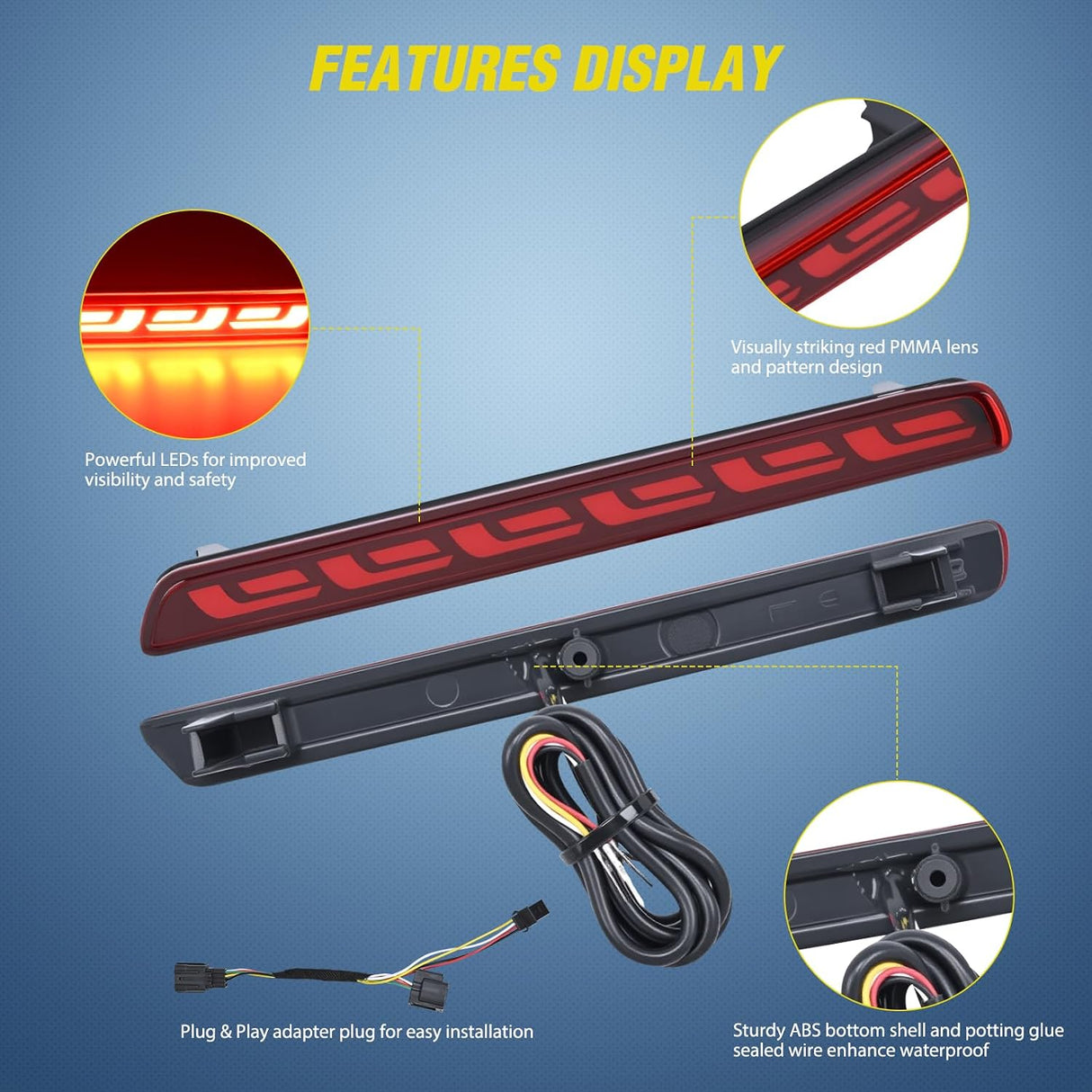 Red Lens Rear Bumper Tail Light for 2023-2024 Honda CR-V | LED Reflector Rear Bumper Lamps Brake Turn Signal Sequential Flashing Driving Taillights Replacement
