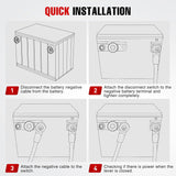 Side Post Battery Switch Heavy Duty 12DVC 125A Negative Kill Power Master Cut Off Isolator with Knob Quick Disconnect for Car Auto Truck Boat RV ATV