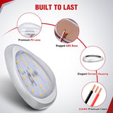6 Inch Amber Teardrop Side Marker Light,18 LED Turn Signal | Clear Lens Chrome Bezel IP67 Waterproof Surface Mount 2 Pack Fits Freightliner Century Columbia & Coronado Trucks Trailers