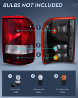 Taillight Assembly Compatible with 1993 1994 1995 1996 1997 Ford Ranger Dark Red Tail Light OE Style Rear Lamp Replacement Passenger Side