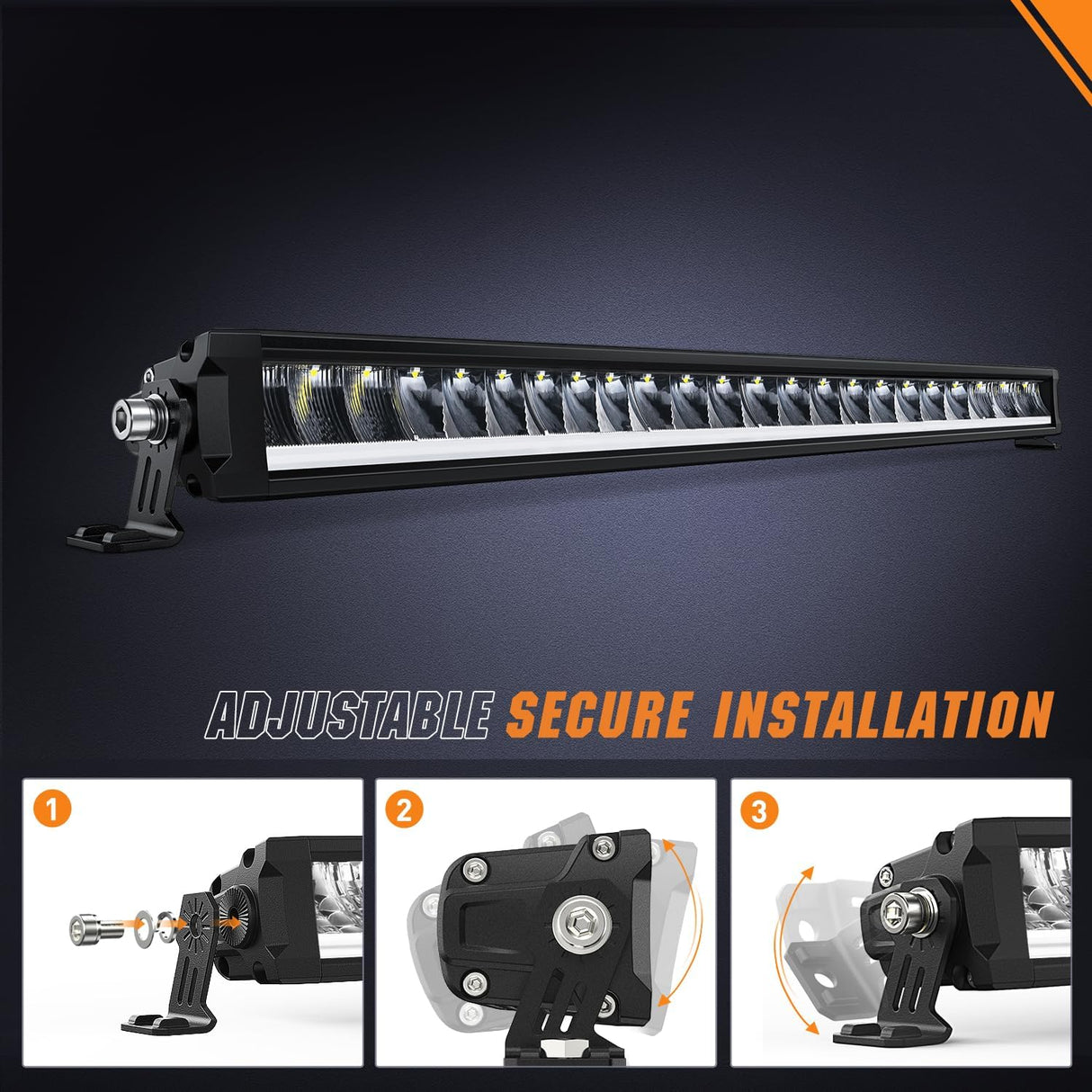 LED Light Bar with Amber DRL 30 Inch 120W Single Row Offroad Light Anti-Glare Flood Spot Combo LED Driving Bar IP68 w/ 14AWG DT Wiring Kit for Pickup Truck SUV ATV UTV Boat 4x4