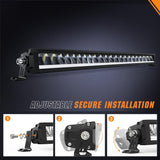 LED Light Bar with Amber DRL 30 Inch 120W Single Row Offroad Light Anti-Glare Flood Spot Combo LED Driving Bar IP68 w/ 14AWG DT Wiring Kit for Pickup Truck SUV ATV UTV Boat 4x4