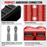 Anderson Connector 175AMP 1/0AWG Anderson Plug 12V-36V Battery Quick Connect/Disconnect Wire Harness Plugs Connectors Kit for 1/0 Gauge Cables Car ATV Trailer Towing Winch Motor, 4 Pack Red
