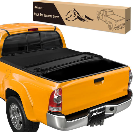 Soft Tri-fold Truck Bed Tonneau Cover Compatible with Toyota Tundra 2014 2015 2016 2017 2018 2019 2020 2021-5.5ft