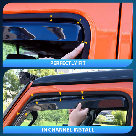 Vent Window Visors for Hyundai Santa Cruz 2022 2023 2024 2025 2026，Inside Mount Rain Guards, Smoke Tinted Window Deflectors, Wind & Rain Protection-4PCS