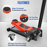 3 Ton Floor Jack, Low Profile Car Hydraulic Jack with Dual Pistons Quick Lift, 2.95 Inch-19.88 Inch Lifting Range