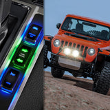 Turn Signal Switch Green 4Pin ON Off ON Rocker Switch Laser Etched SPDT Toggle Switches 12V 20A 24V 10A Jumper Wires for Cars RVs Boats Campers Trailers