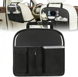 Car Seat Back Organizer 1PC Black PU Leather Universal | Removable Inner Bucket Tissue Box Mesh Pockets Waterproof Hanging Storage Bag for Cars Vans SUVs MPVs Pickup Trucks