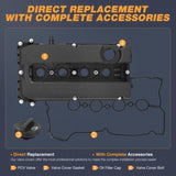 Engine Valve Cover Set for Chevy Cruze 2010 2011 2012 2013 2014 2015 2016, Sonic 2012-2018, Trax 2013-2017 2018 2019 2020, Astra 2008 2009, Aveo Aveo5 2009 2010 2011 (Bolts Included)
