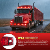 2.5 Inch Oval Side Marker Clearance Light 2 LED 8 Pack Red 80LM High Lumen Waterproof Surface Mount 12V Direct Wire for Truck Trailer Boat RV Semi