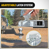 Straight Trailer Coupler with Security Latch&Chain for 1-7/8 Inch Hitch Ball, 3-Inch Channel,2000 LBS,Heavy Duty Trailler Tongue Coupler for Station Wagon, Truck, Bolted & Welded Installation