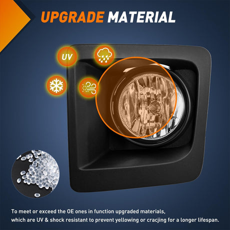 Fog Light Assembly Fog Lights Assembly Compatible with 2014 2015 GMC Sierra 1500 Left Driver and Right Passenger Side Clear Lens w/H3 12V 20W Halogen Bulbs