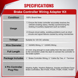 Brake Control Wiring Harness Adapter Universal Use Fits for Hopkins Control Connector 31-Inches Trailer Towing Hitch RV