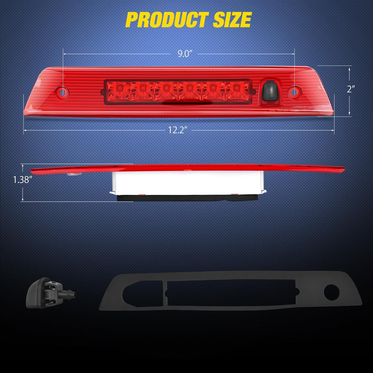Third Brake Light Tail High Mount 3rd Stop Lights Red Lens Compatible with Jeep Grand Cherokee 2005 2006 2007 2008 2009 2010 Van SUV Rear Center Cab Lamp