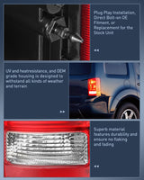 Taillight Assembly Compatible with 2009 2010 2011 2012 2013 2014 2015 Honda Pilot Red Clear Tail Lights Rear Lamp Replacement OE Style Passenger Side w/Bulbs