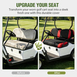 Golf Cart Front Seat Cover 1PC Red Black EZGO TXT RXV Club Car DS | Breathable Sandwich Mesh Sun Scratch Resistant Washable No Staple Fits 1994-2013 EZGO TXT RXV and 2000-2026 Club Car DS