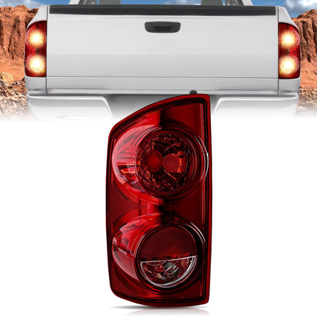 Taillight Assembly Compatible with 2007 2008 Dodge Ram 1500 2007 2008 2009 Dodge Ram 2500 3500 Rear Lamp Replacement OE Style Driver Side Dark Red Lens