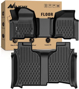 TPE Floor Mats for Chevy Silverado GMC Sierra 1500 Bench Seat 2019-2026, 2020 2021 2022 2023 2024 2025 2026 Chevrolet Silverado GMC Sierra 2500HD 3500HD Crew Cab W/O Rear Underseat Storage Box